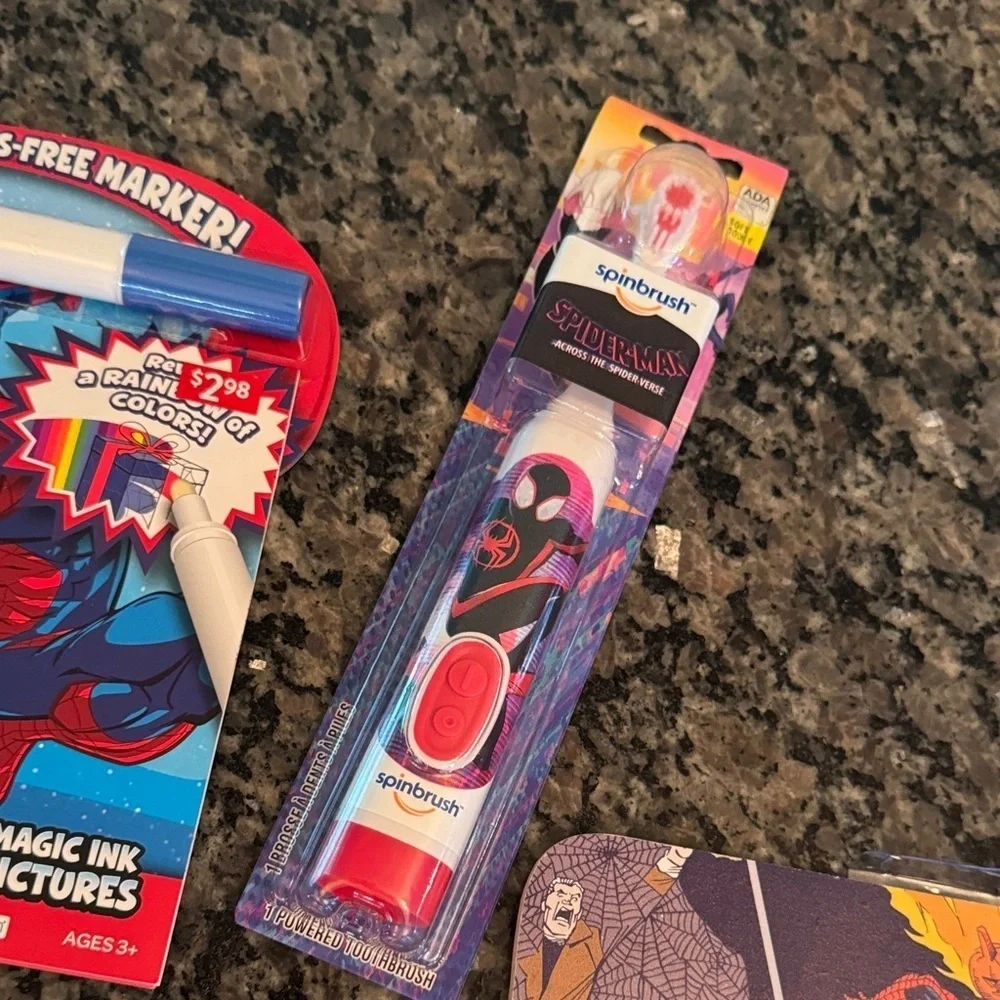Spider-Man Marvel kids interactive game watch & decor and Party Supplies Set NWT